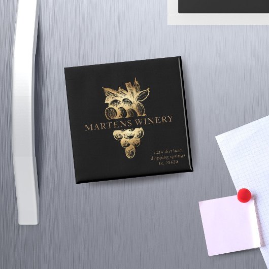 ワインビジネスワイナリー金ゴールドブドウ マグネット