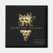 ワインビジネスワイナリー金ゴールドブドウ マグネット (正面)