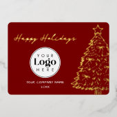 ワインビジネス ロゴ クリスマス サンクス フォイル カード (正面)