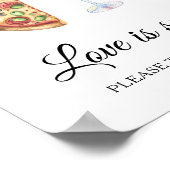 ワインピザブライダルシャワーラブは甘い ポスター (角)