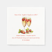 ワインピンクグラスのナプキン結婚を愛する応援 スタンダードカクテルナプキン (正面)