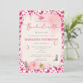 ワインピンク女性のカーボーイ国バチェロレッテの旅程 招待状 (スタンド正面)