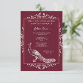ワインピーコックフローリッシュブライダルシャワー招待 招待状 (スタンド正面)