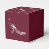 ワインピーコックフローリッシュ結婚式の引き出物ボックス フェイバーボックス (正面サイド)