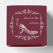 ワインピーコックフローリッシュ結婚式の引き出物ボックス フェイバーボックス (上部)