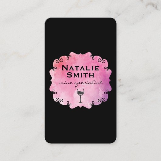 ワインファンシーの汚れ付きラベルワイン 名刺 (正面)