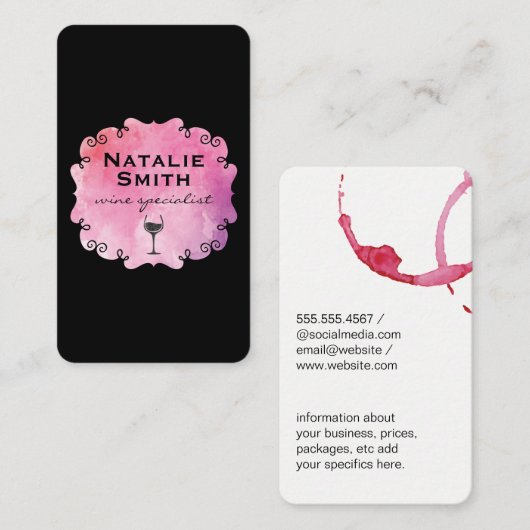 ワインファンシーの汚れ付きラベルワイン 名刺 (正面/裏面)