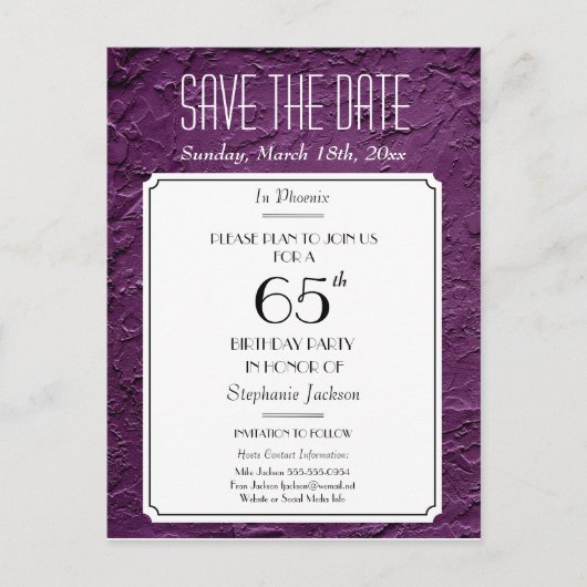 ワインフェイクテクスチャパーティーまたは懇親会日付の保存 案内ポストカード (正面)