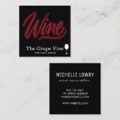 ワインフォントとワイングラス スクエア名刺 (正面/裏面)