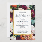 ワインフラワーズブライダルシャワーネイビー結婚式招待状 招待状 (正面)