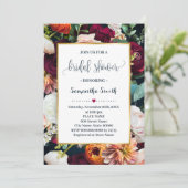 ワインフラワーズブライダルシャワーネイビー結婚式招待状 招待状 (スタンド正面)