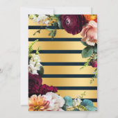 ワインフラワーズブライダルシャワーネイビー結婚式招待状 招待状 (裏面)