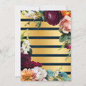 ワインフラワーネイビーバブルとブリュースウェディングシャワー 招待状 (裏面)