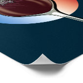 ワインフランスのグラス – フランス ポスター (角)