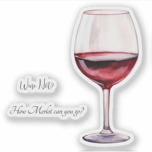 ワインフレーズ付き赤ワイン愛おもしろい者ステッカー シール (正面)