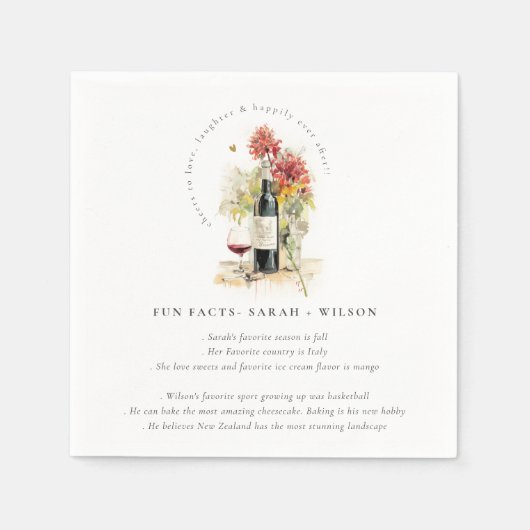 ワインフローラのおもしろい事実結婚を愛する応援 スタンダードカクテルナプキン (正面)