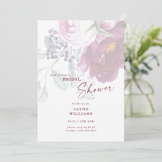 ワインフローラエレガントブライダルシャワー 招待状 (スタンド正面)