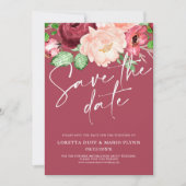 ワインフローラ日付の保存招待状 招待状 (正面)