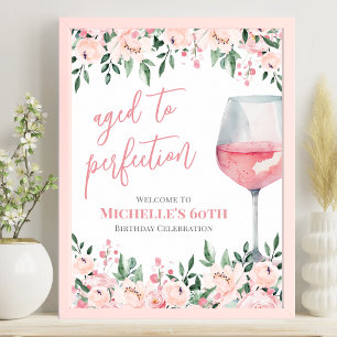 ワインフローラ誕生日パーティー歓迎サイン ポスター