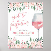 ワインフローラ誕生日パーティー歓迎サイン ポスター (正面)