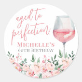 ワインフローラ誕生日パーティー ラウンドシール (正面)