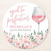 ワインフローラ誕生日パーティー ラウンドペーパーコースター (正面)
