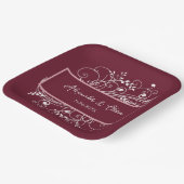 ワインフローリッシュウェディングシャワー紙プレート ペーパープレート (傾斜あり)