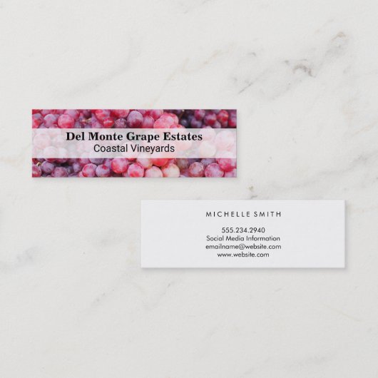 ワインブドウの背景 | ブドウ畑 スキニー名刺 (正面/裏面)