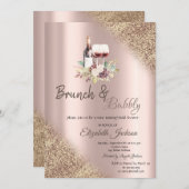 ワインブドウグリッター《写真》ぼけ味ブランチ&バブリー 招待状 (正面/裏面)