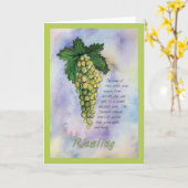 ワインブドウグリーティングカードのリースリング カード (黄色い花)