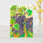 ワインブドウハッピーアニバーサリーワイフ カード (黄色い花)