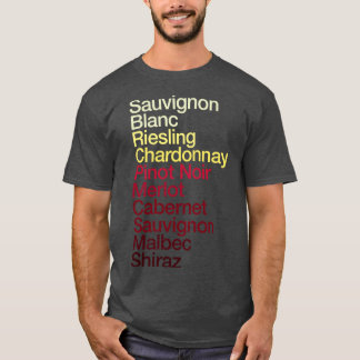 ワインブドウ一覧カラーチャートピノ・ノワール・シャルドネ Tシャツ