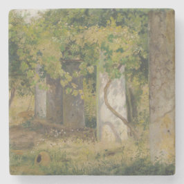 ワインブドウ付きペルゴラ（ブドウ畑の風景） ストーンコースター