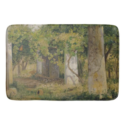 ワインブドウ付きペルゴラ(ブドウ畑の風景) バスマット (正面)