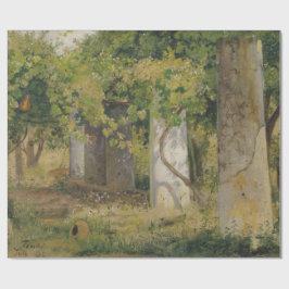 ワインブドウ付きペルゴラ（ブドウ畑の風景） ラッピングペーパー