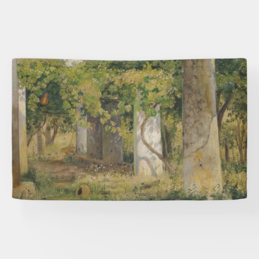 ワインブドウ付きペルゴラ（ブドウ畑の風景） 横断幕 (横)