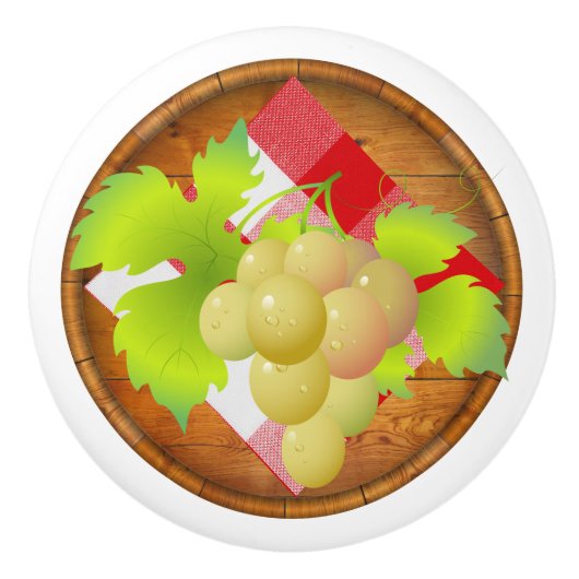 ワインブドウ引き出しノブ セラミックノブ (正面)