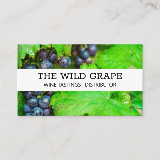ワインブドウ葉と 名刺 (正面)