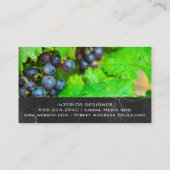 ワインブドウ葉と 名刺 (裏面)