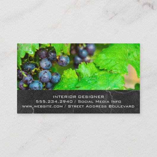 ワインブドウ葉と 名刺 (裏面)