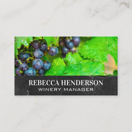 ワインブドウ葉と 名刺 (正面)