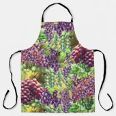 ワインブドウ赤い緑のバンチコラーゲソムリエ エプロン (正面)