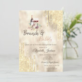 ワインブドウ金ゴールドドリップスブランチ&バブリー 招待状 (スタンド正面)