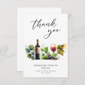 ワインブライダルシャワーをテーマにした感謝カード サンキューカード (正面/裏面)