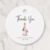 ワインブラッシュピンクの結婚前お披露目パーティー フェイバータグ (正面)