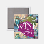 ワインブラッドタイプジンフェンデルポジティブ o ab b マグネット (正面/裏面)