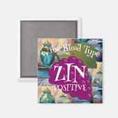 ワインブラッドタイプジンフェンデルポジティブ o ab b マグネット (正面/裏面)