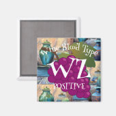 ワインブラッドタイプホワイトジンファンデル ポジティブ o ab b マグネット (正面/裏面)