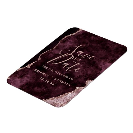 ワインブルゴーニュバラ金ゴールドアガートマーブルザデイトを保存 マグネット (左側)