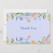 ワインブルーの花 サンキューカード (正面)